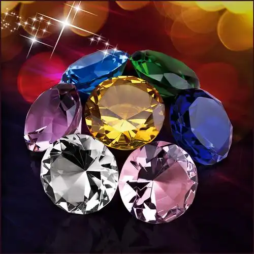 定制水晶钻石 水晶内雕刻字彩色钻石摆件家居装饰品配件厂家批发