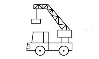 简笔画吊车的画法 简笔画动画教程之起重机吊车的绘画