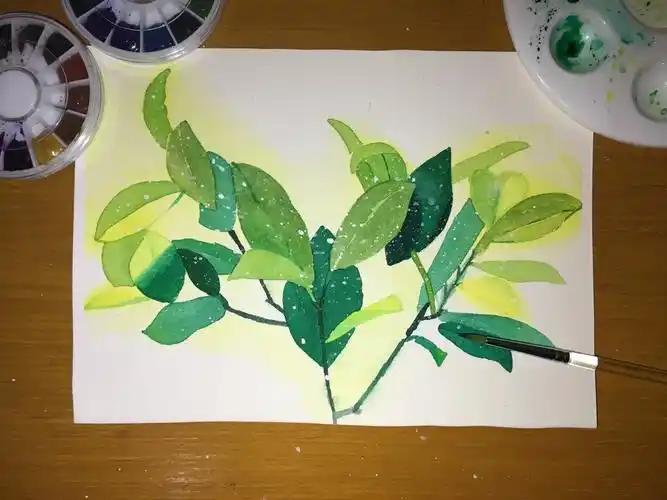 02 野韭 水彩 练习 干画法 叠加法 12.