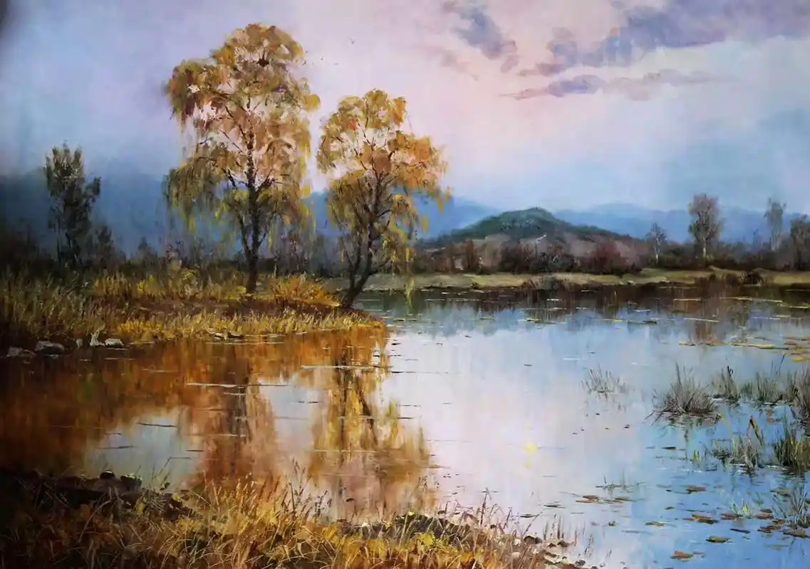 油画风景:一组描绘湖泊风光的漂亮油画,请欣赏