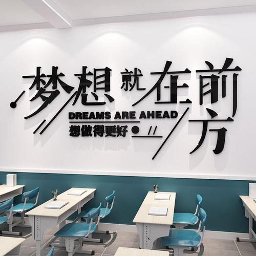 班级布置教室装饰环创初中高三学校励志标语文化墙贴培训机构背景