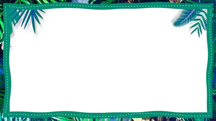 三张绿色植物叶子边框ppt背景图片