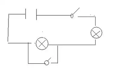 全由左下角的开关控制如图24试设计一个电路两个灯泡串联用一个电流表