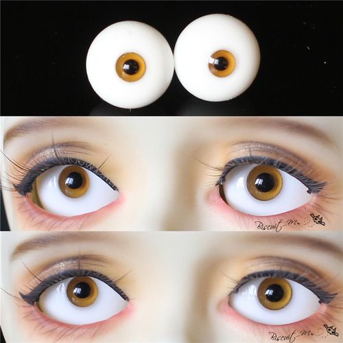 bjd娃娃眼睛16mm小虹膜棕色仿真人风黑瞳花纹古18mm小瞳玻璃眼珠