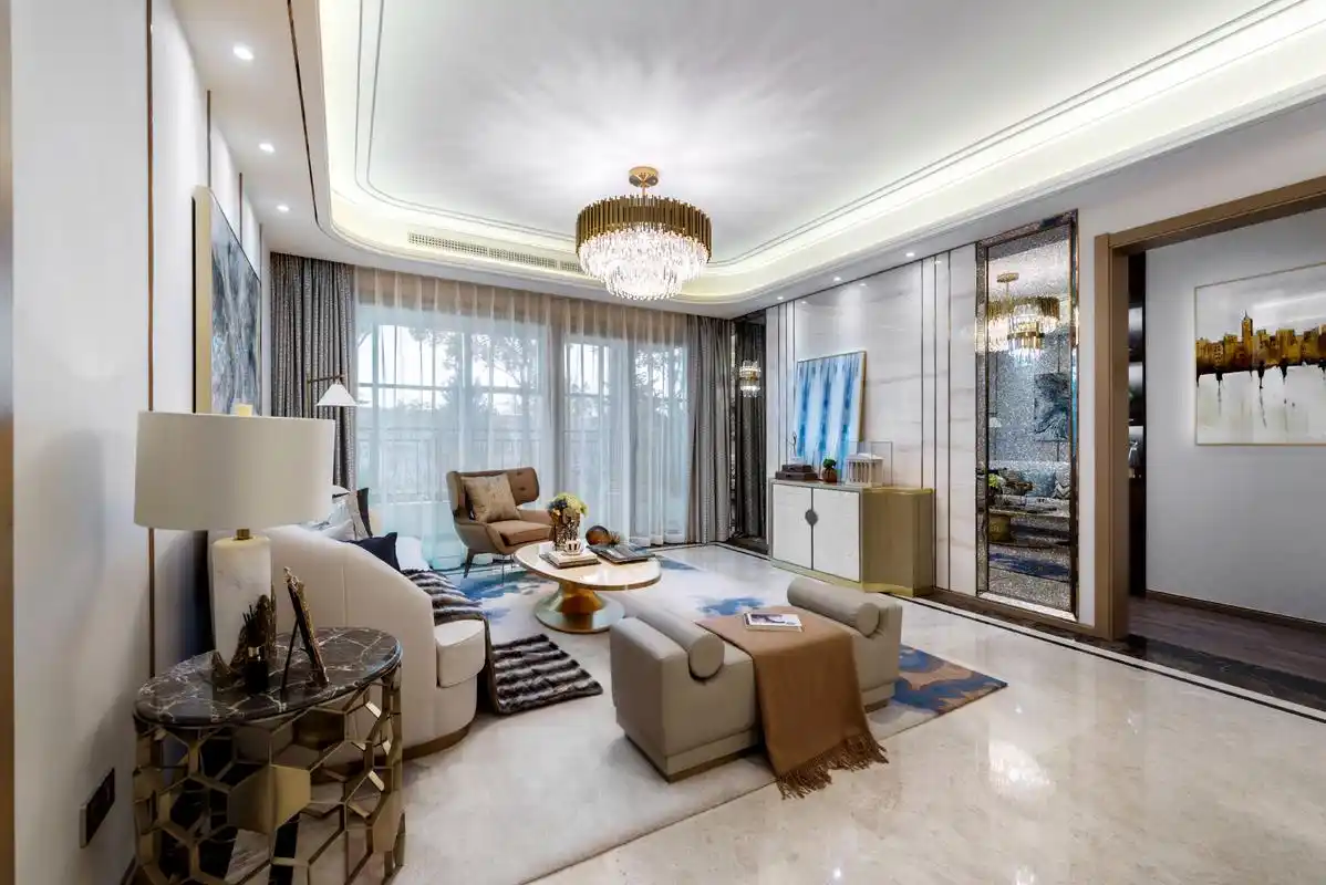 现代奢华大户型客厅装修效果图