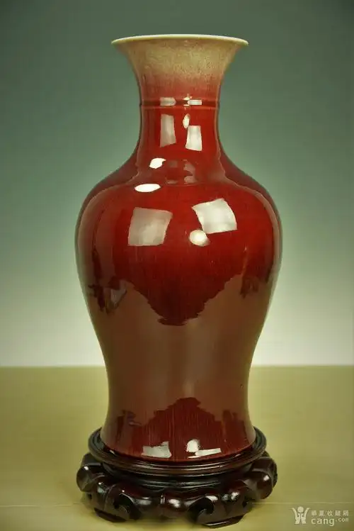 清代郎窑红釉观音瓶,非常漂亮的郎窑红釉观音瓶,釉