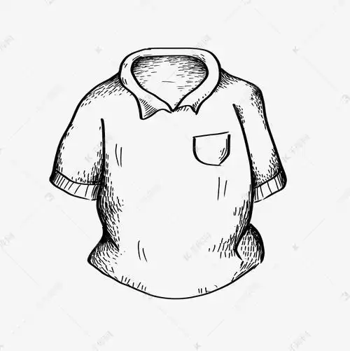 线描短袖手绘插画