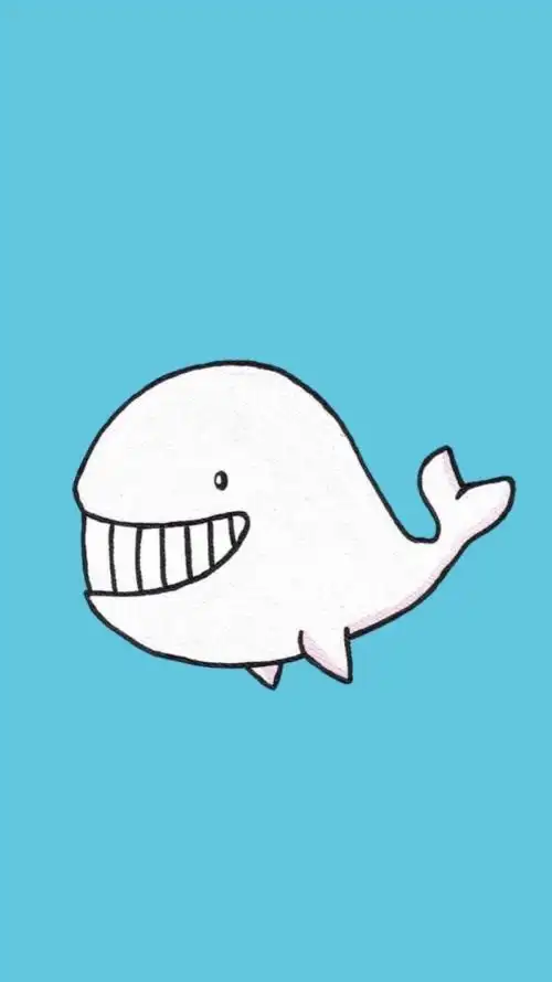 小白鲸简笔画彩色