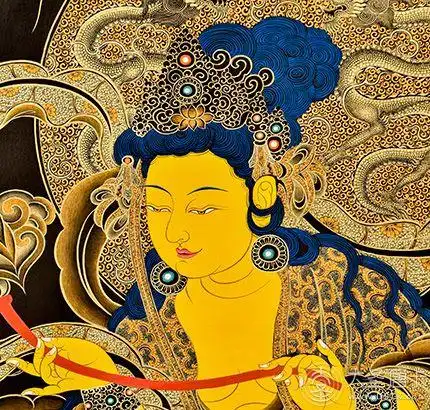 热贡尖措大师黑金文殊菩萨10070cm