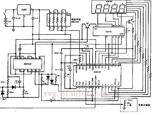 数字电子秤电路原理图