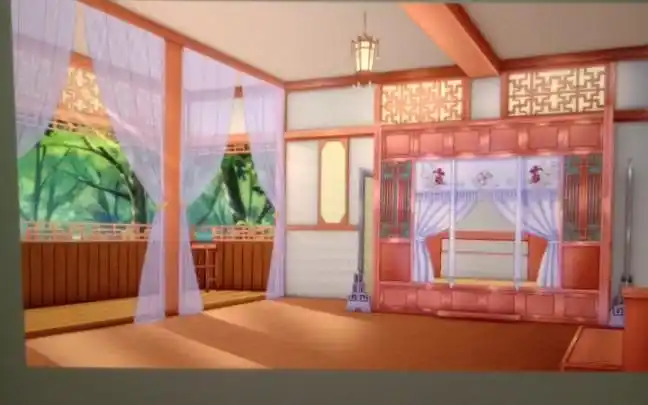 绘画古风闺房场景上色