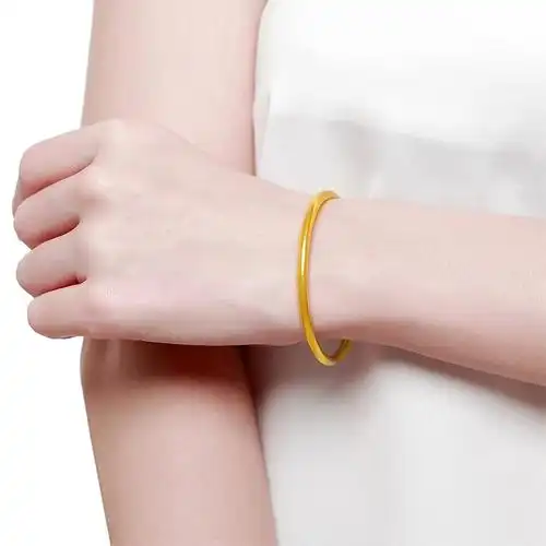 足金古法黄金手镯传承金镯子女24k纯金金妈妈手饰