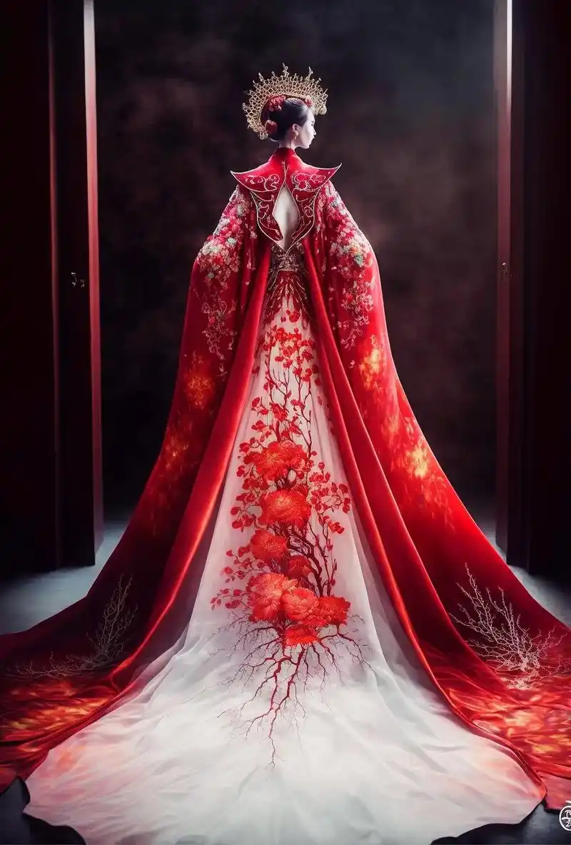 中国红你喜欢吗?#古风 #古风汉服美如画 #艺术在抖音 - 抖音