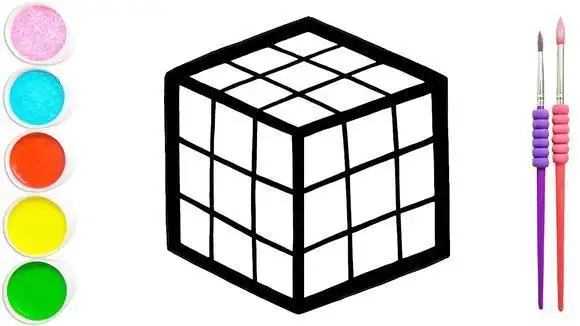 简笔画画魔方和机器人,边涂色边学习颜色,小朋友也能学会-母婴亲子