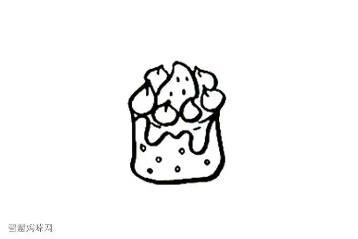 草莓慕斯怎么画