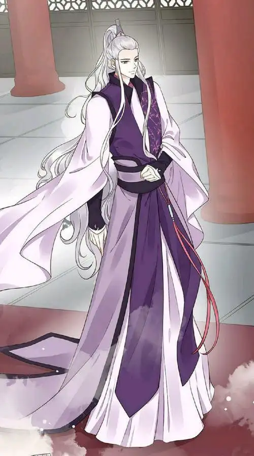 古风 美男 紫色 白发