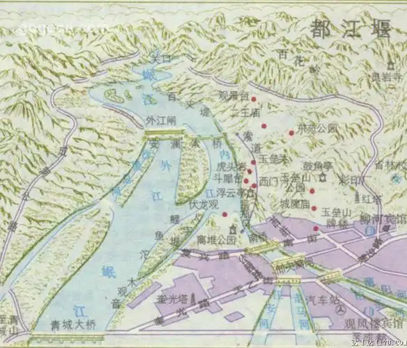 都江堰示意图_成都地图_高清版_下载-政区地图