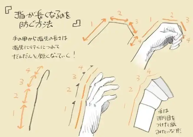 学习手的基本结构,手指的比例和手势的表达,掌握不同角度和动作下手的