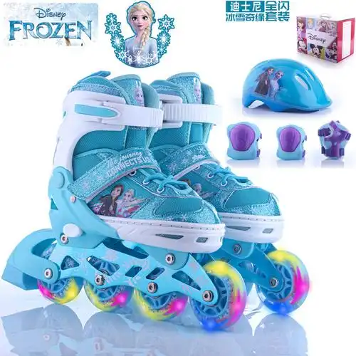 正版迪士尼溜冰鞋20275蜘蛛侠漫威卡通儿童八轮全闪光套装轮滑鞋