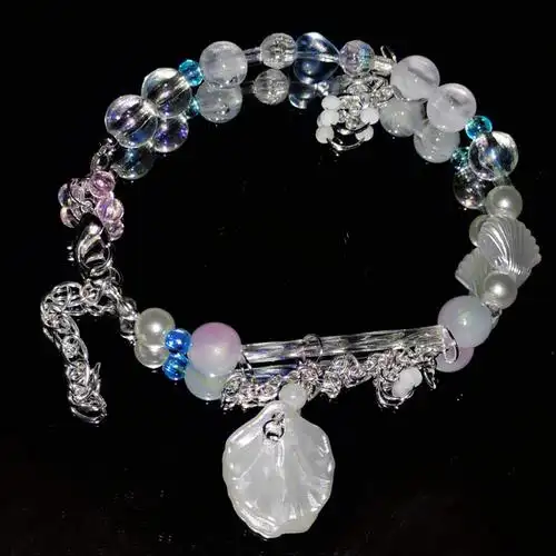 原创串珠手链低饱和珍珠贝