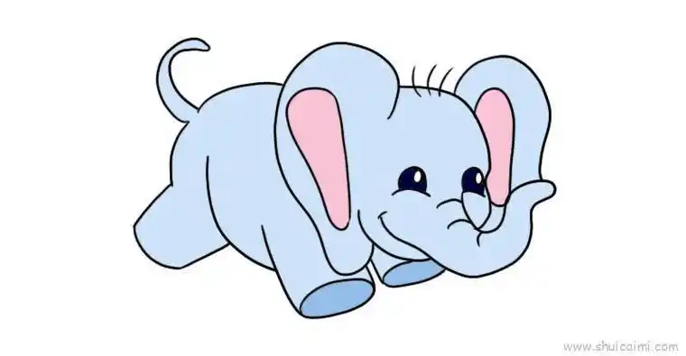 简笔画幼儿彩色大象