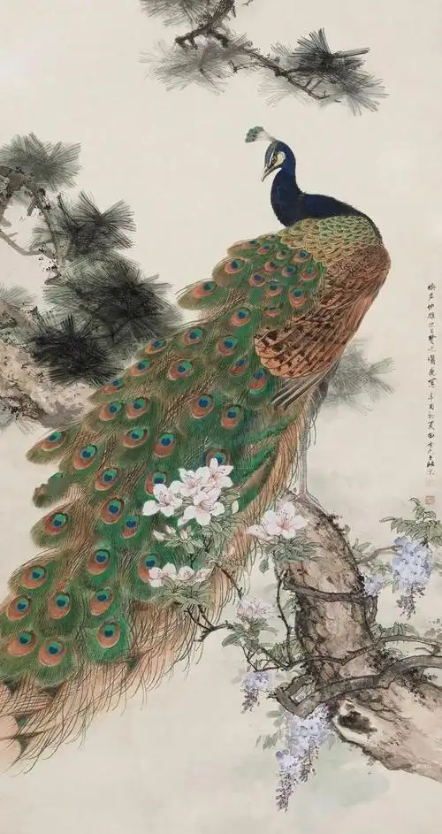 五大名家的孔雀画