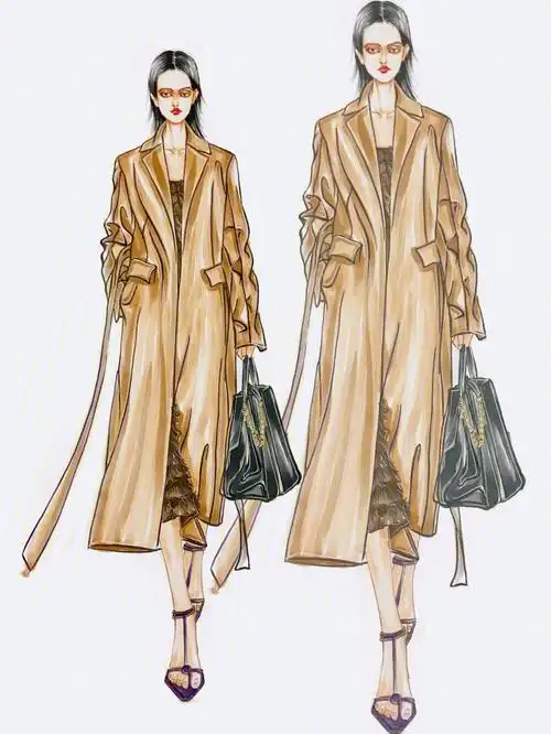 服装设计效果图时装画马克笔