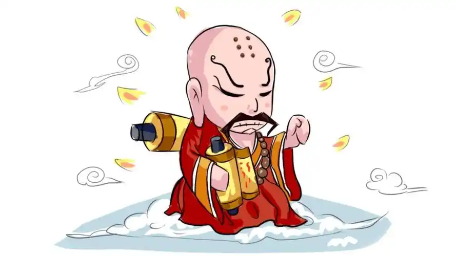 教大家画一个少林寺武功高强的和尚卡通漫画教程