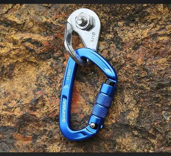 欣达/xinda 户外攀岩装备快挂扣主锁登山速降安全扣d型锁扣 登山扣子