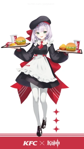 原神# kfc x 诺艾尔"异世相遇,尽享美味!"画师:patata-tan
