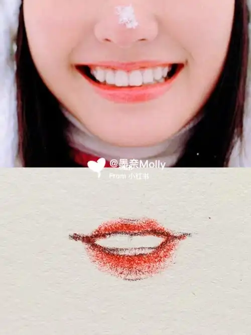 嘴巴线稿78露齿笑78超详细教程09