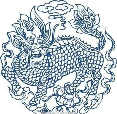 青花瓷图案麒麟纹图片