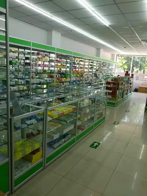 玻璃展示柜_精品西药柜台医药药品柜玻璃展示柜药房药