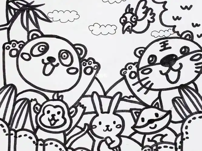简笔画入门动物狂欢会