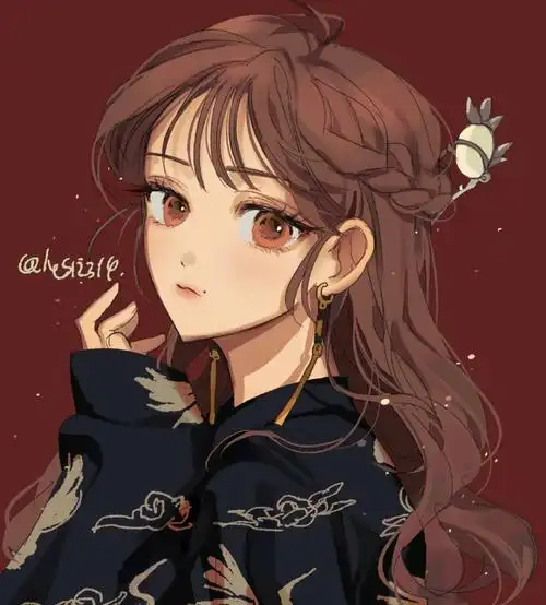 优雅深红 女生头像 画师twi62hes12314