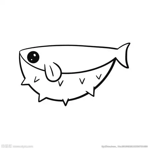 河豚线稿图片
