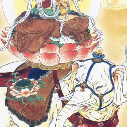 小米(m15i)生态米家通用文殊菩萨画像普贤菩萨挂画家居供奉家佛像