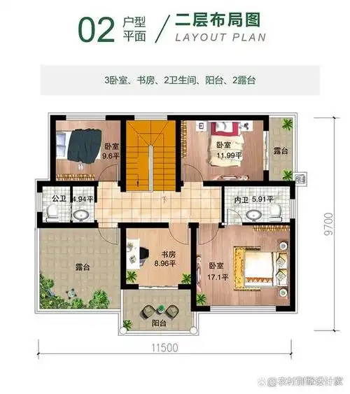 这样的户型真正的简单实用,对于想建洋楼地基又有限的业主,无疑这款