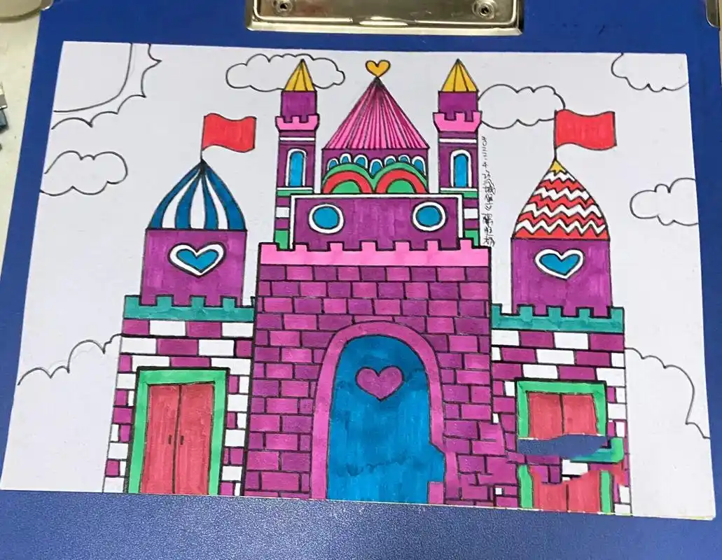 儿童马克笔创意简笔画《城堡98》