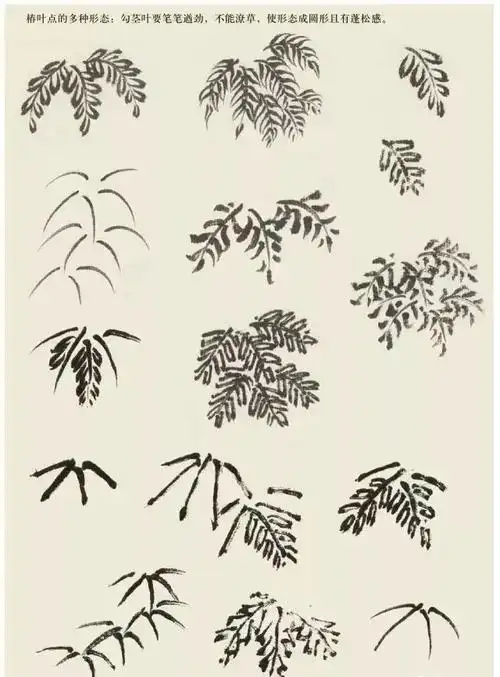 山水画中的树叶要怎么画才好看?