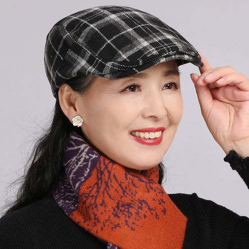 帽子妈妈洋气女士秋季英伦中年时尚女帽春秋帽子