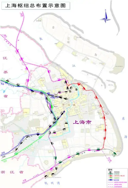 上海铁路枢纽总布置示意图