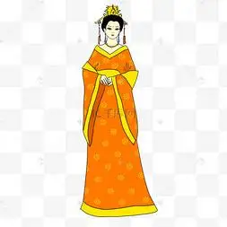 手绘矢量免抠卡通古代皇宫妃子