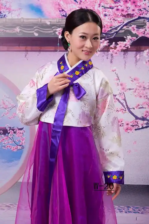 民族风绣花朝鲜族传统韩服女装大长今舞蹈合唱演出服装连衣裙