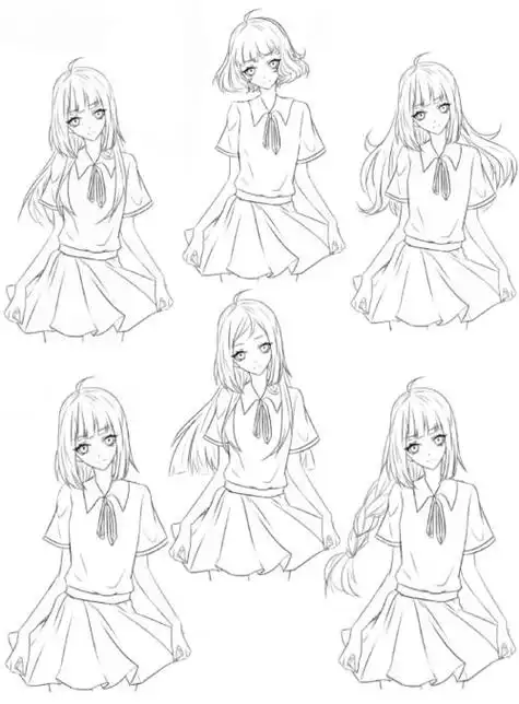 女生适合校服上画的简笔画画校服上的简笔画动漫女生图片简笔画图片