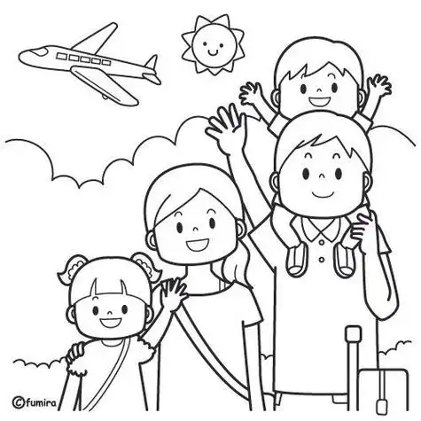 逛公园画画简笔画一年级一家人逛公园的简笔画爸爸妈妈去公园简笔画