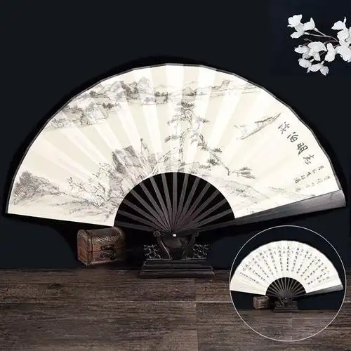 折扇古风扇子夏季便携霸气男绢折叠日用中国扇子