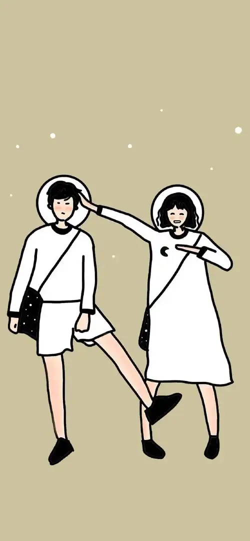 情侣壁纸 插画师:_plulalin  #春天的第一张壁纸##送你一张新壁纸