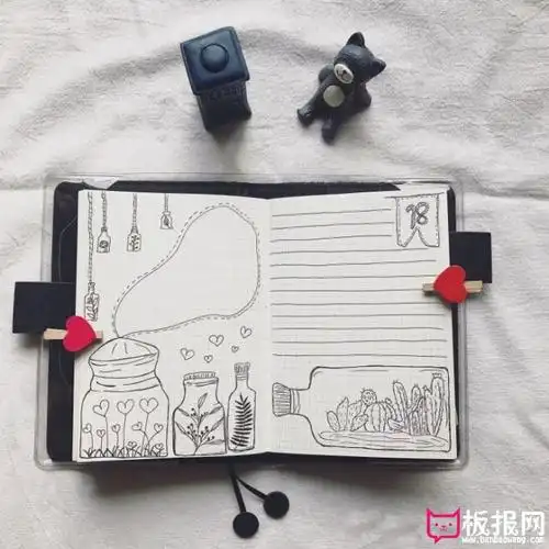 清新生活   漂亮的手账设计,佛系懒惰少女手帐   简单的手账简笔画