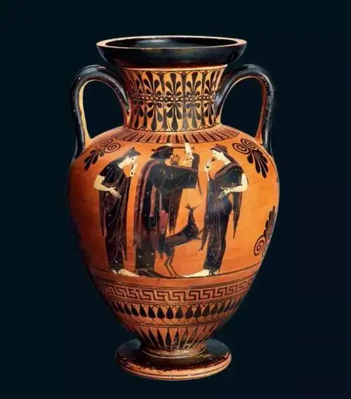 陶壶 (黑绘风格   希腊雅典 约公元前530年,高41.0厘